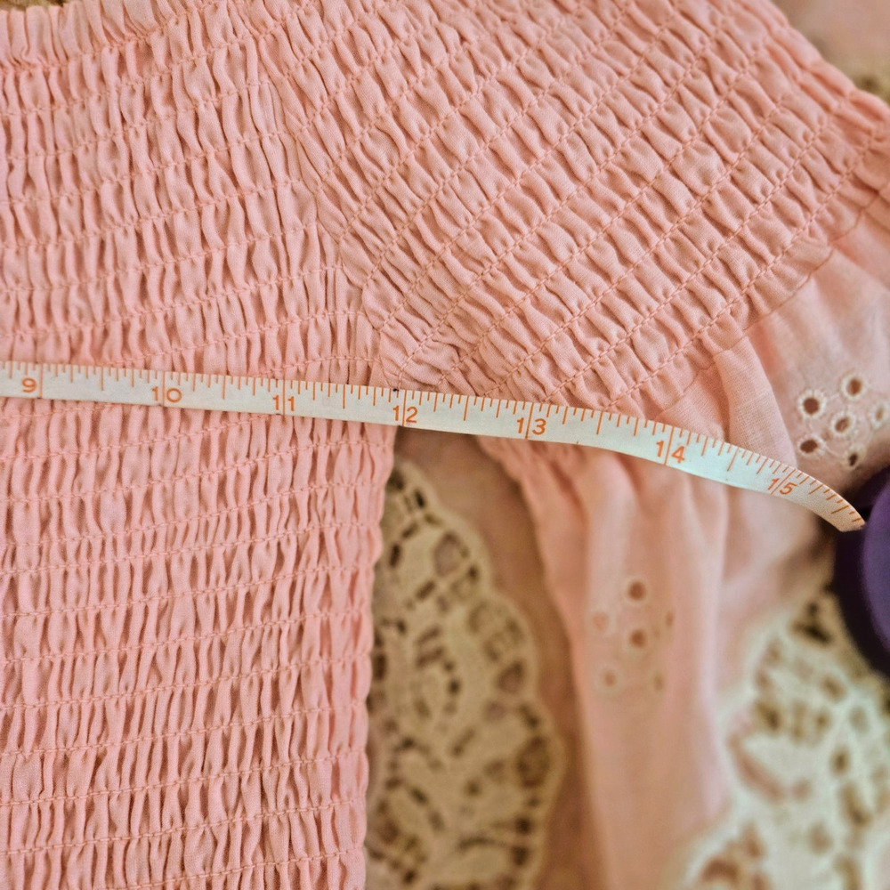 Antica Sartoria Off The Shoulder Boho Pink hippie Maxi Dress one size small - Picture 3 of 16